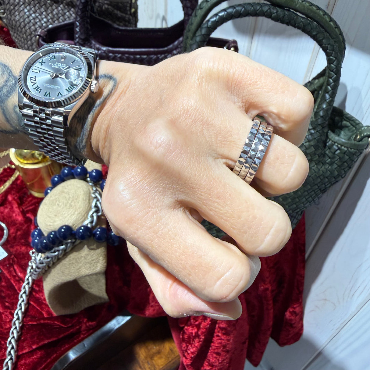 Tris fedine Piramidali Argento925