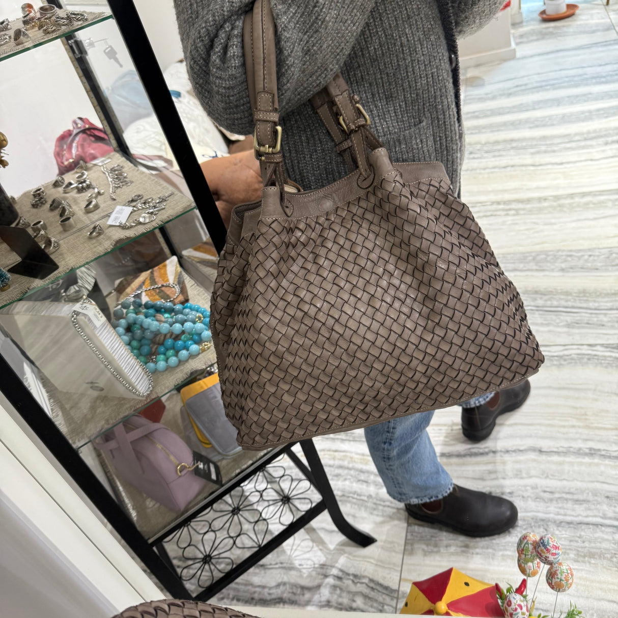 Borsa Intreccio Big Taupe