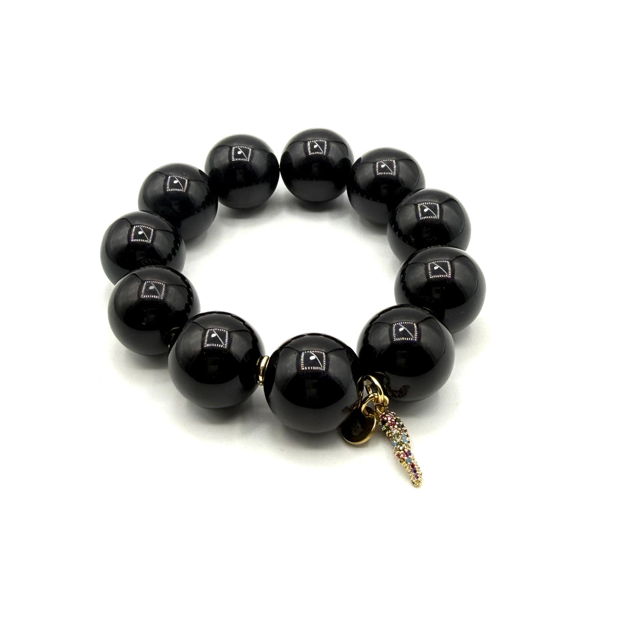 Bracciale resina Black con charms Corno Multicolor