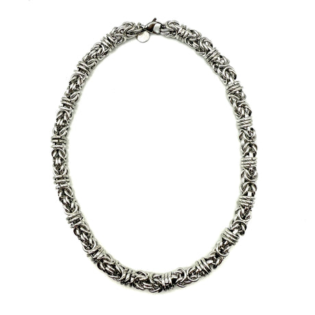 COLLANA BIZANTINA CON ANELLI RITORTI 0,8 MM