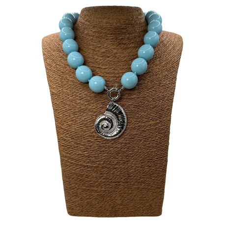Collana Resina Conchiglia Acciaio