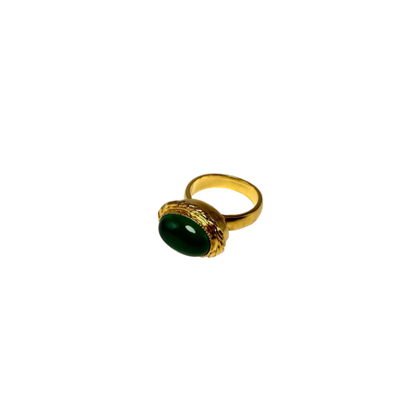 Anello ovale Etrusco Cabochon Ottone