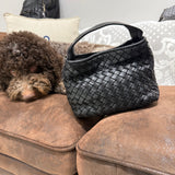 Borsa Mirtilla Small intrecciata Black