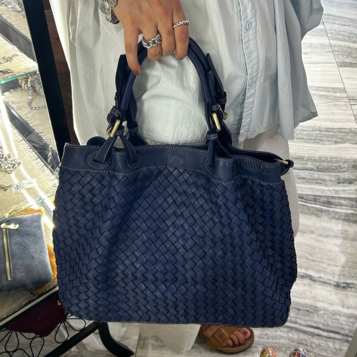 Borsa Intreccio Blu