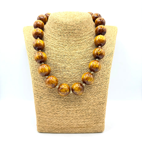 Collana sfere in Resina Occhio di Tigre