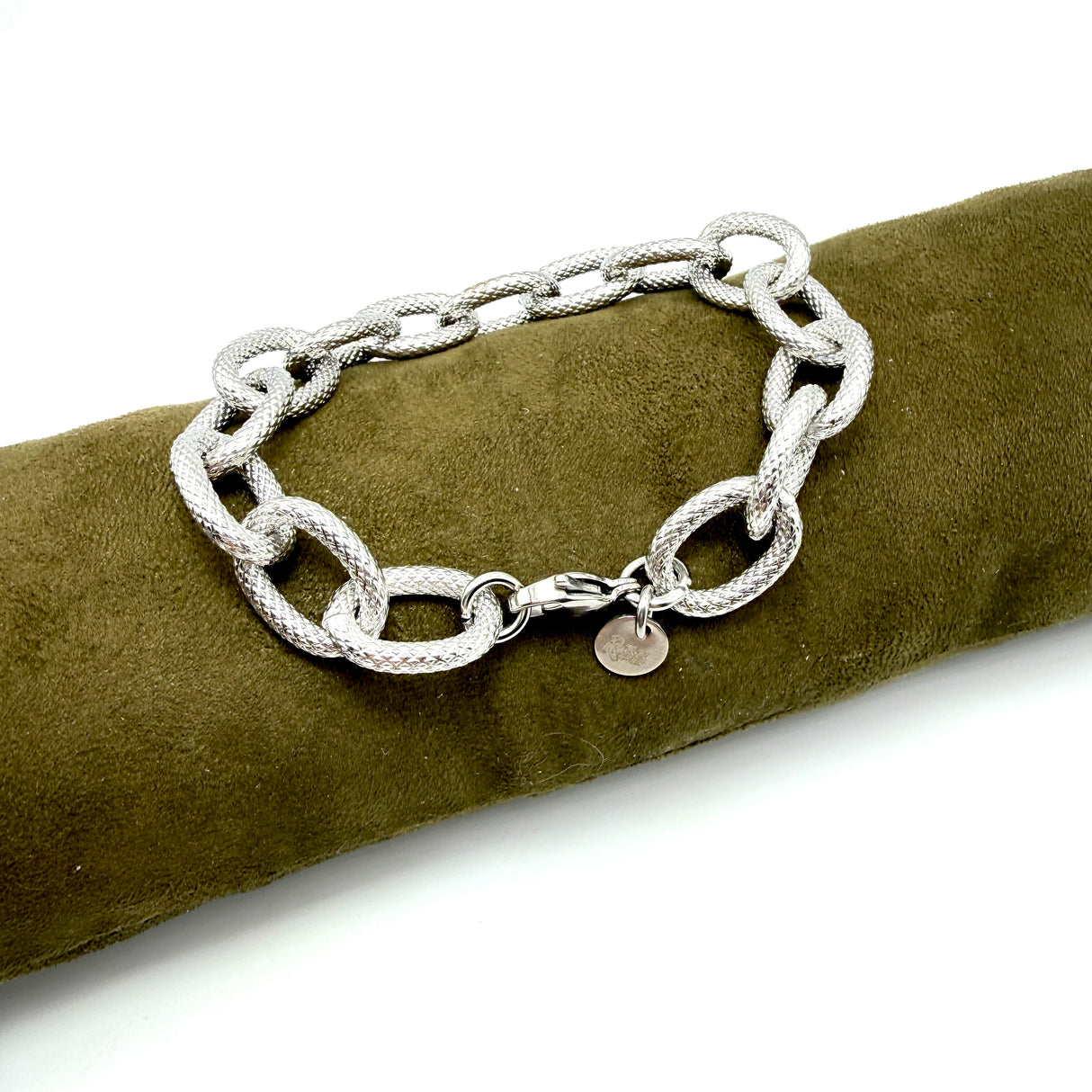 Bracciale Rolò martellato silver in acciaio inossidabile