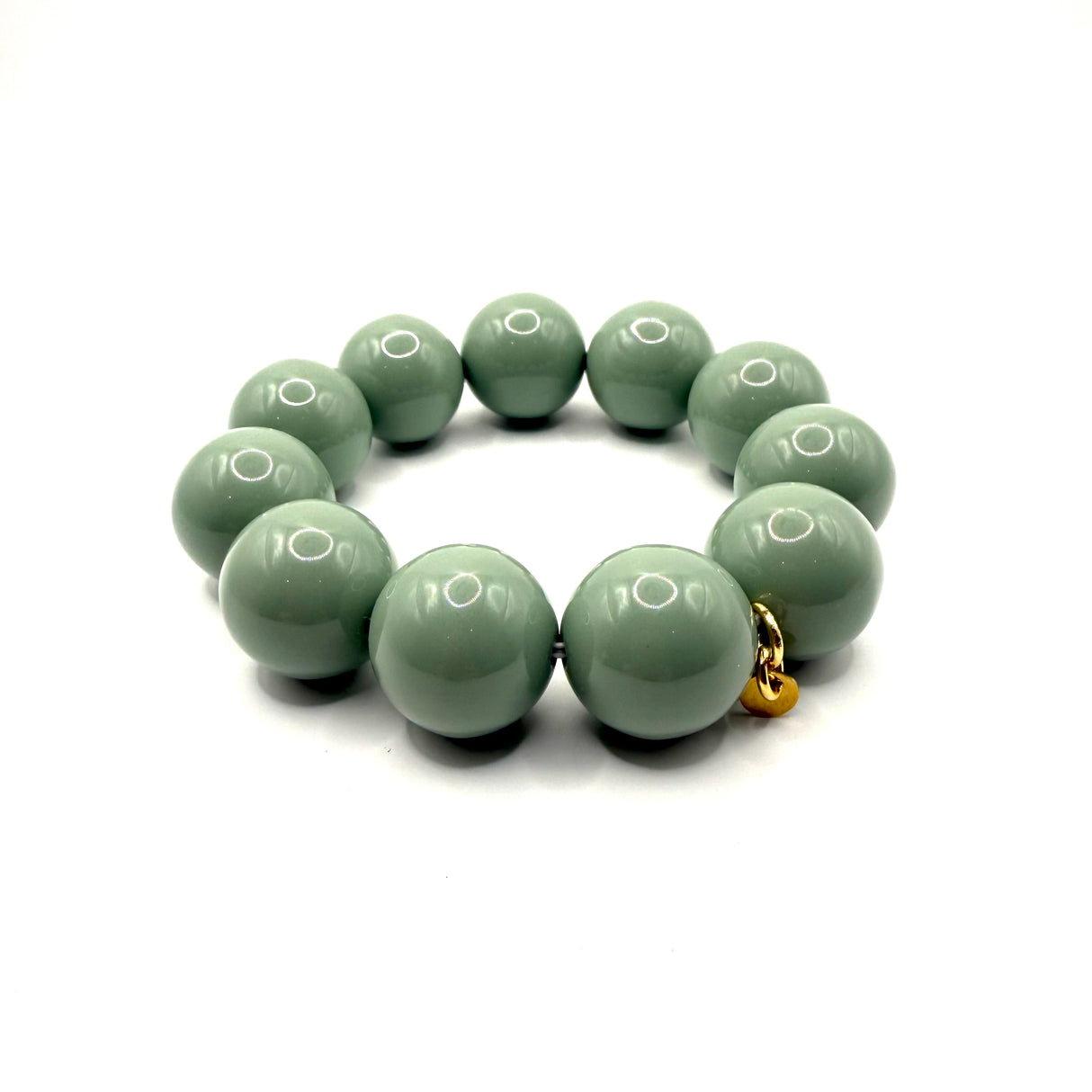 Bracciale sfere in Resina Salvia