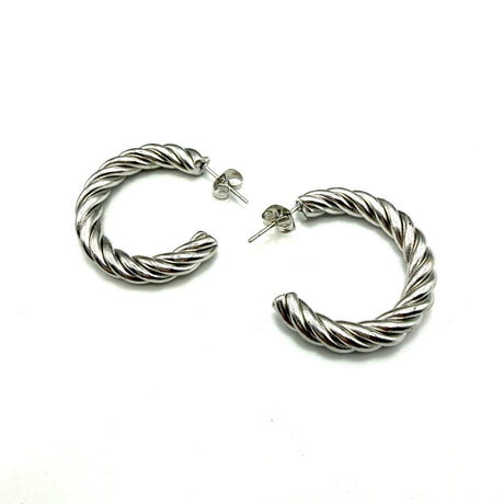 Orecchini Cerchio Torcione Acciaio inossidabile