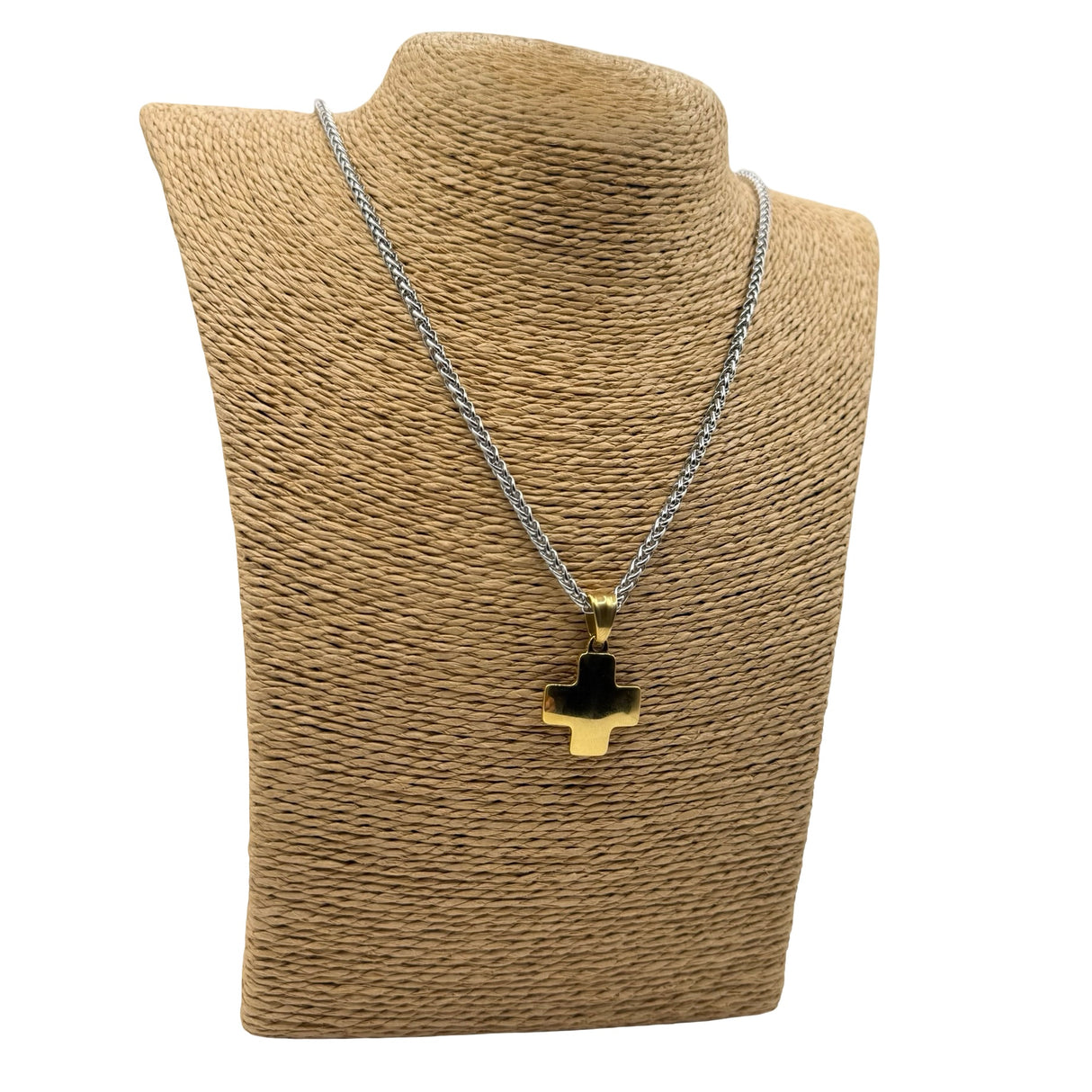 Collana Croce Bicolor acciaio inossidabile