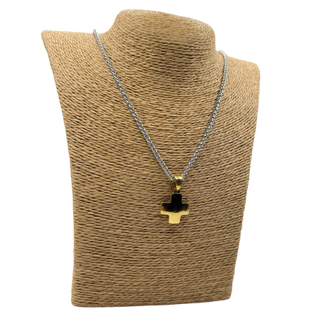 Collana Croce Bicolor acciaio inossidabile