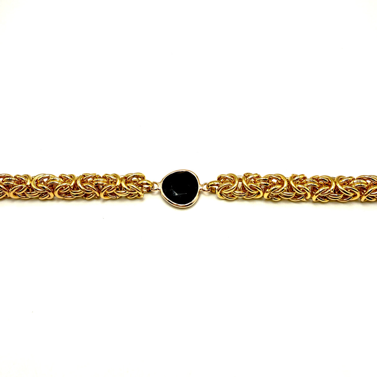 Bracciale Bizantina Dorata e pietra semipreziosa Black
