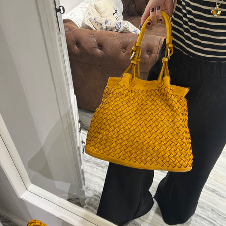 Borsa Intreccio Small Senape