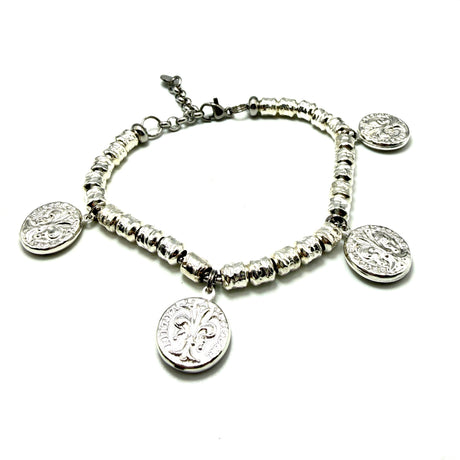 Bracciale pepite Small e Monete Argento925