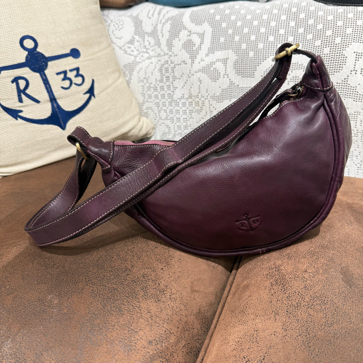 Borsa Marsupio Mezzaluna Burgundy