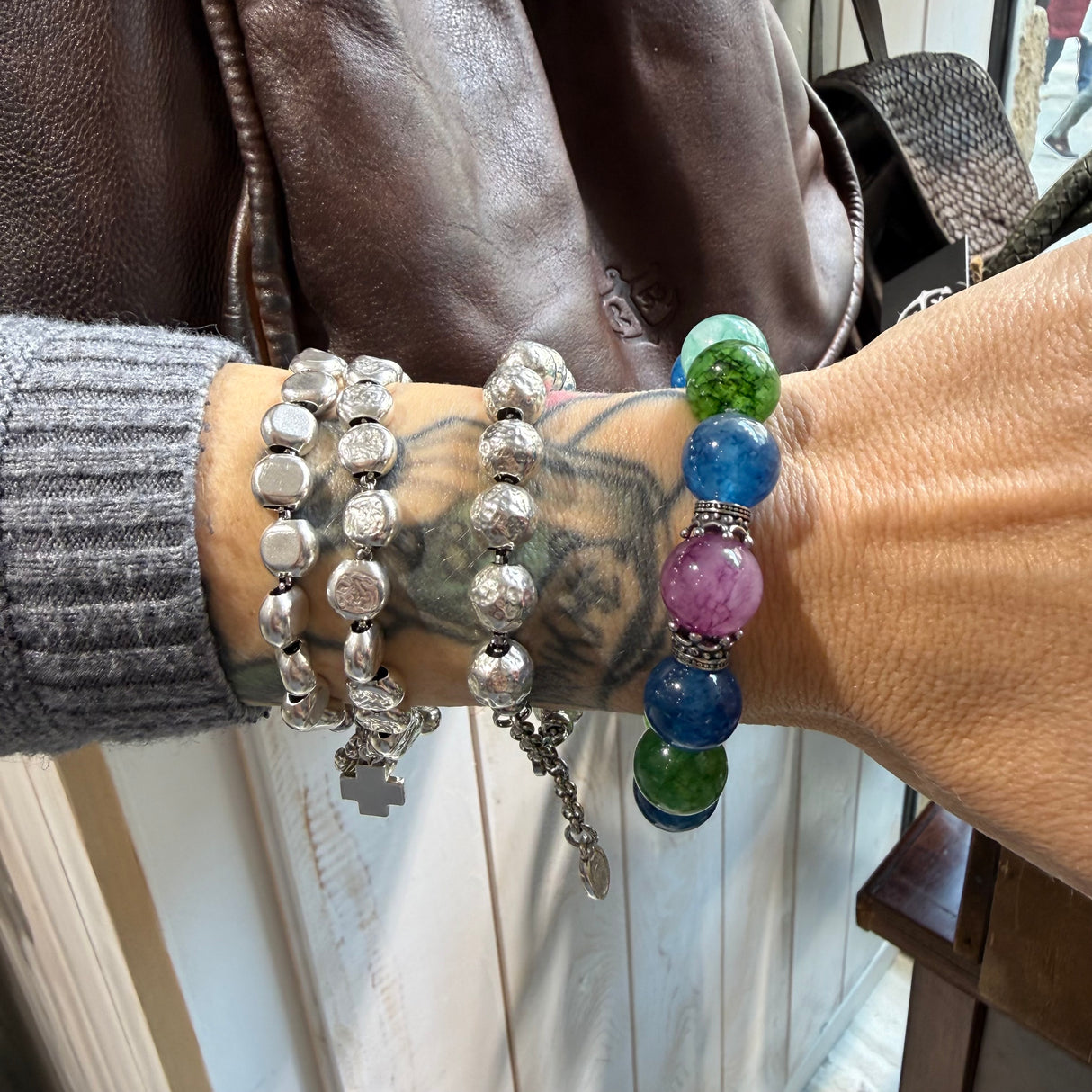 Bracciale Agata Multicolor e Corone