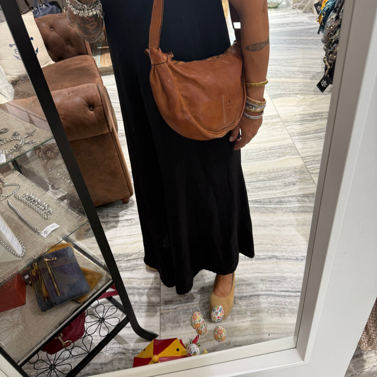 Borsa Marsupio Mezzaluna Cuoio