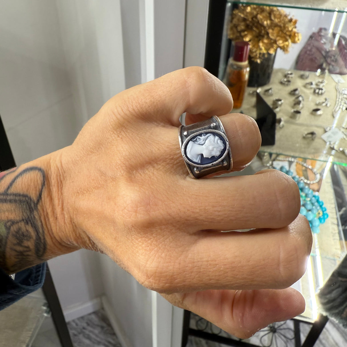 Cammeo Blu Argento925