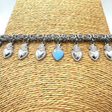 Bracciale Bizantina Cuori Sacri acciaio inossidabile pervinca