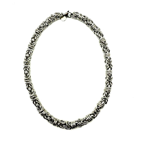 COLLANA BIZANTINA CON ANELLI RITORTI 0,8 MM