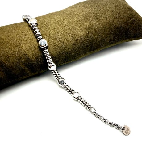Bracciale Girelle Acciaio e pepite Argento925
