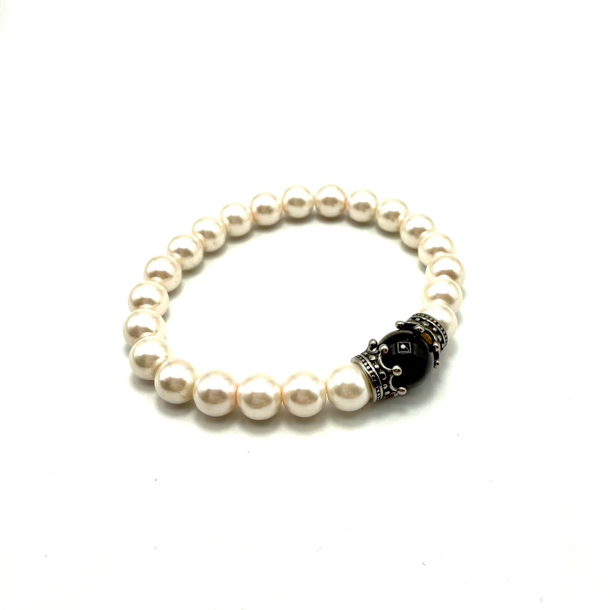 Bracciale Corone Perle e Onice