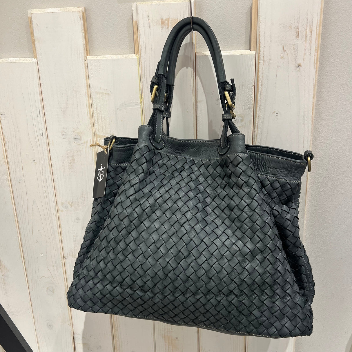Borsa Intreccio Grigio Canna di fucile