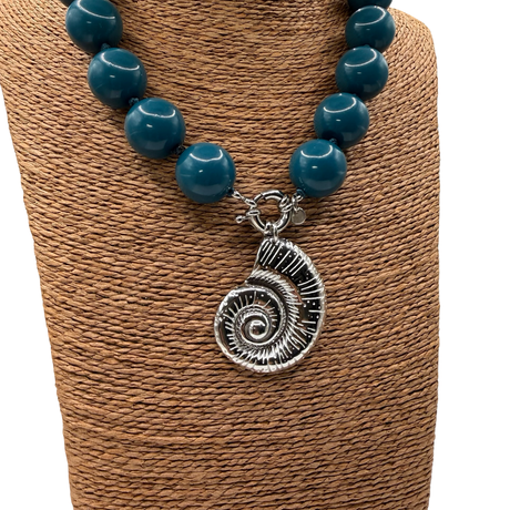 Collana Resina Conchiglia Acciaio