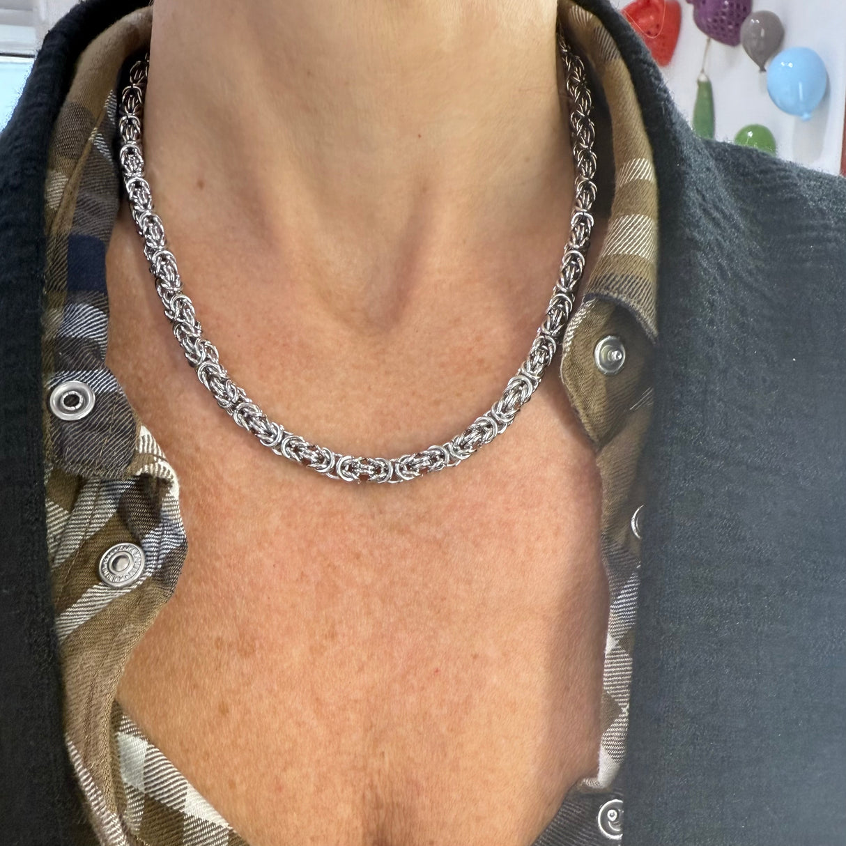 Collana Bizantina Acciaio Inossidabile