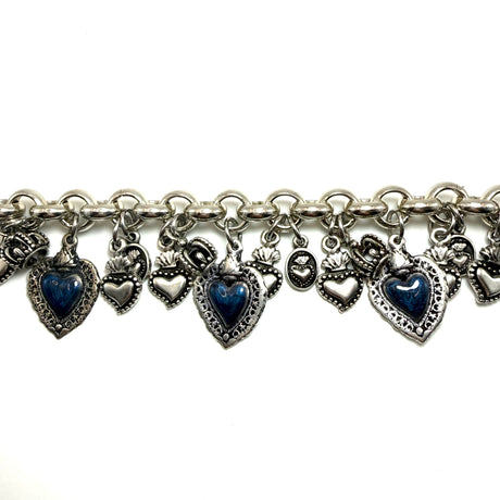 BRACCIALE LUCKY CUORE SACRO BLUE 3 CUORI