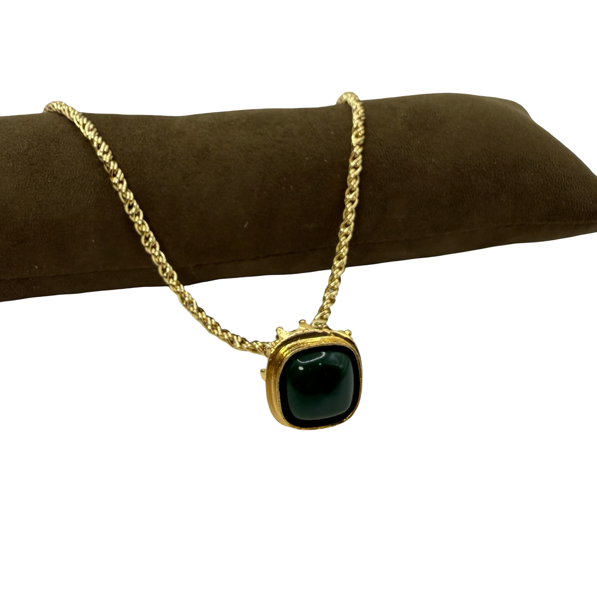 Collana Lanterna 6 Campana Giada Verde Smeraldo e Rana