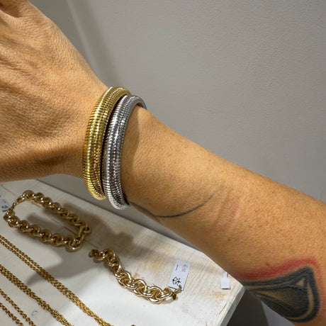 Bracciale Tubogas acciaio Dorato