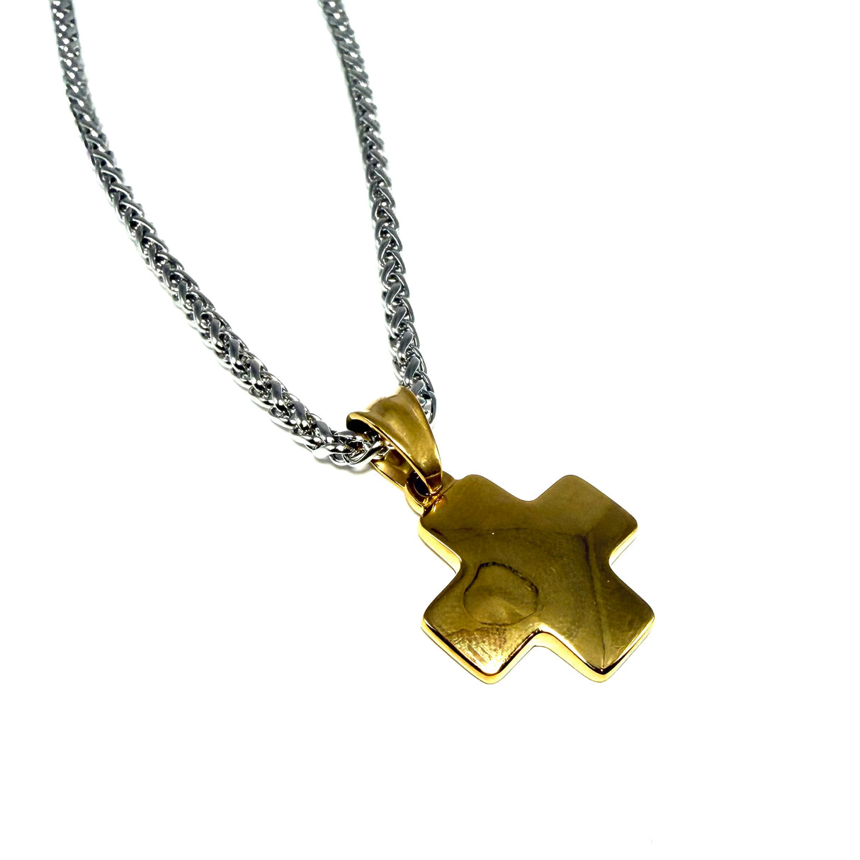 Collana Croce Bicolor acciaio inossidabile