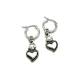 Orecchini Cerchio con Cuore sacro mini