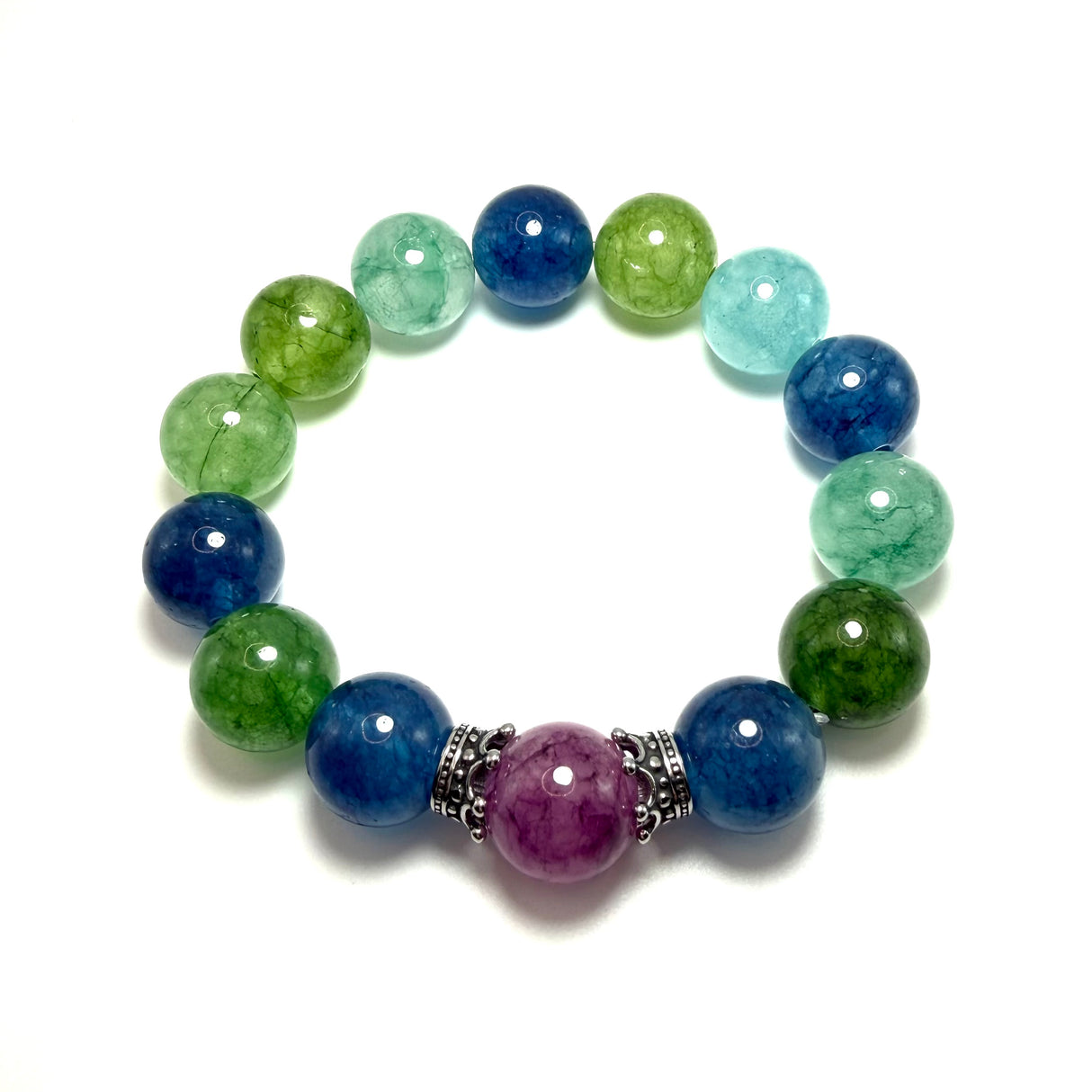 Bracciale Agata Multicolor e Corone