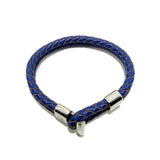 Bracciale Bitta in pelle blu elettrico