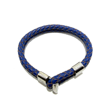 Bracciale Bitta in pelle blu elettrico