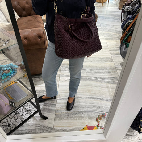 Borsa Intreccio Small Borgogna