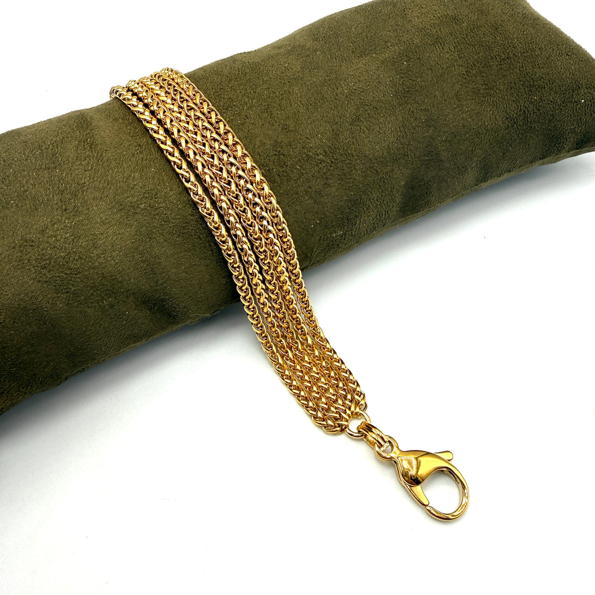 Bracciale Multifili Spiga dorata 3 mm acciaio inossidabile