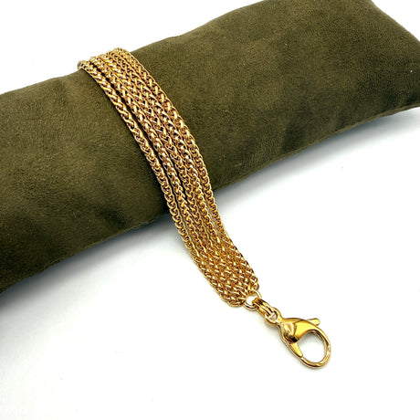 Bracciale Multifili Spiga dorata 3 mm acciaio inossidabile