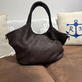 Borsa Shopper Harry intrecciata Testa di Moro