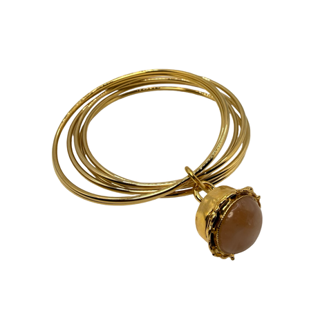 Bracciale 6 fili Lanterna Campana quarzo Rosa
