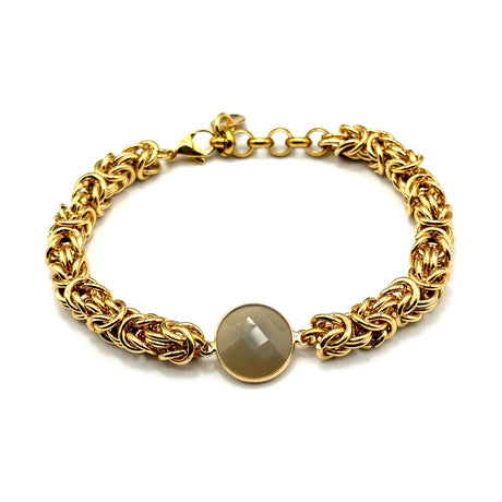 Bracciale Bizantina Dorata e pietra semipreziosa