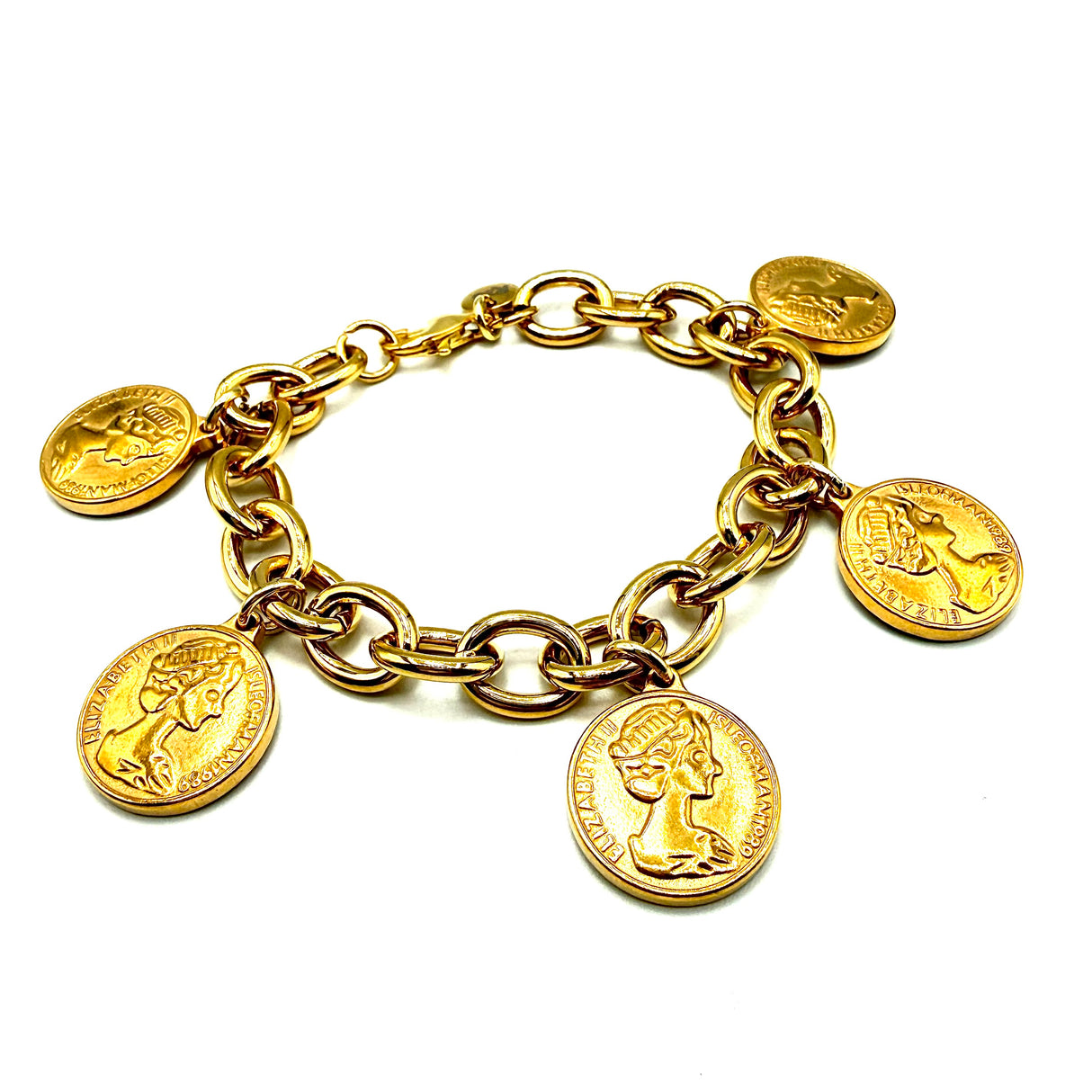 Bracciale monete rolò dorato