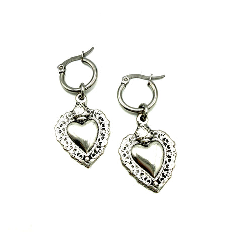 Orecchini Cerchio con Cuore sacro