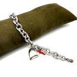 Bracciale Cuore Satinato Silver Acciaio Inossidabile