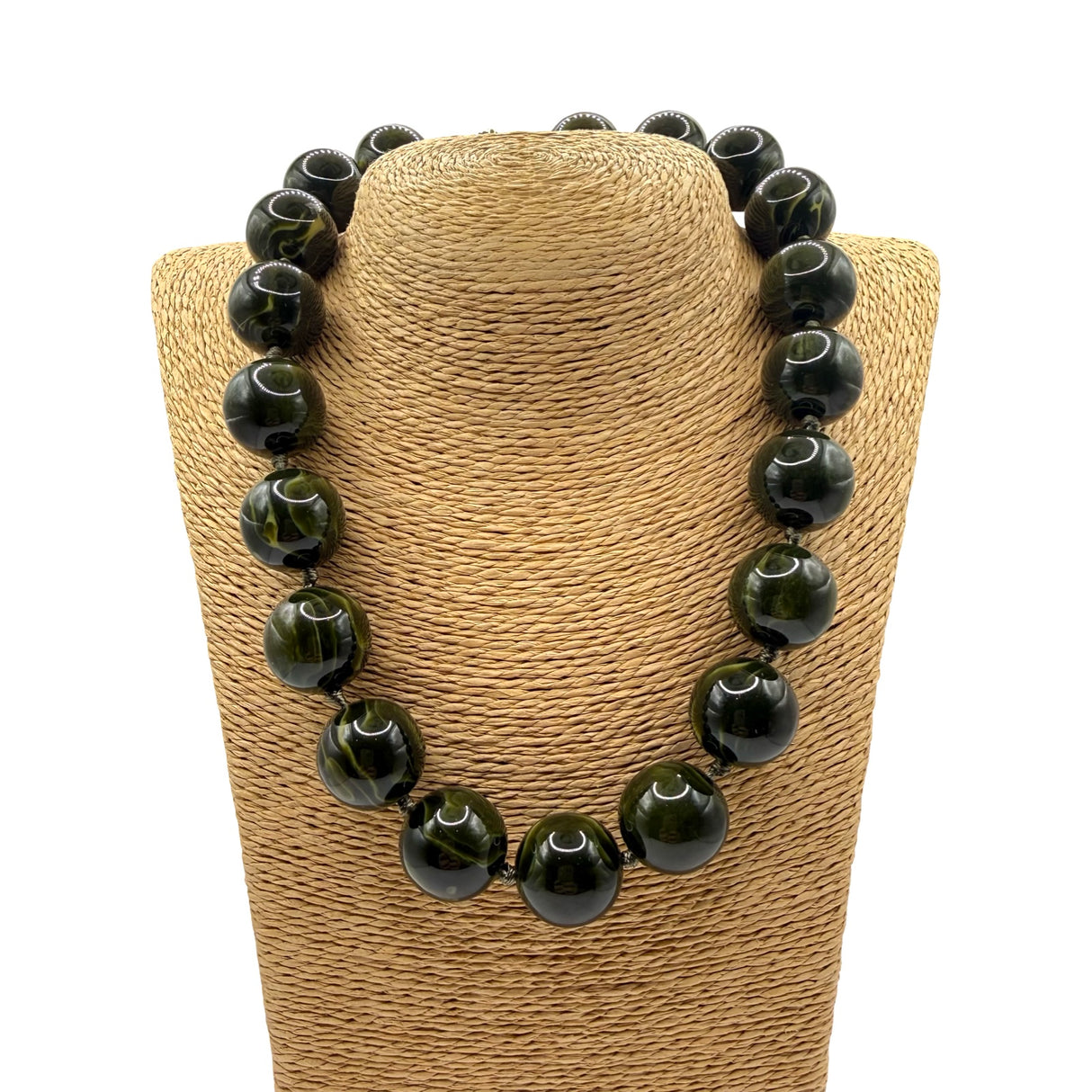 Collana sfere in Resina Multicolor Verde Mélange