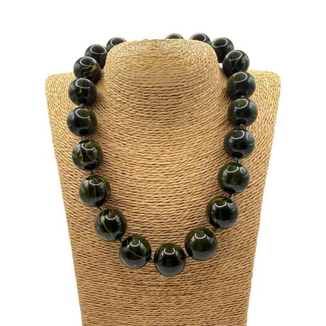 Collana sfere in Resina Multicolor Verde Mélange