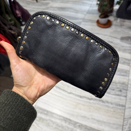 Portafoglio pelle e borchie Black