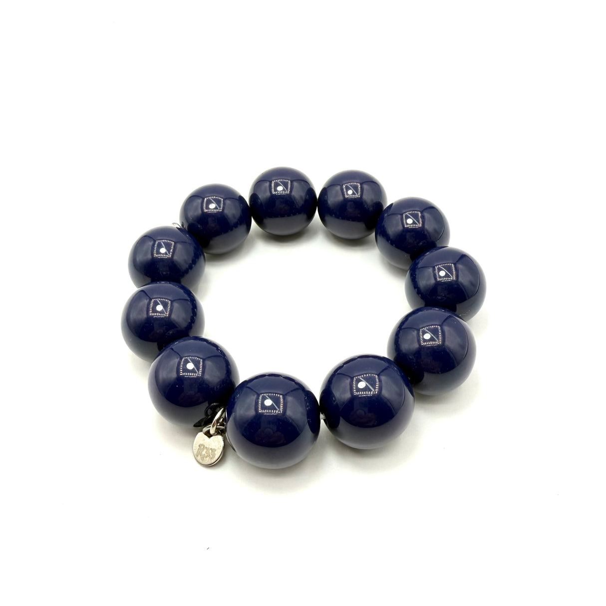 Bracciale sfere in Resina Blu Scuro