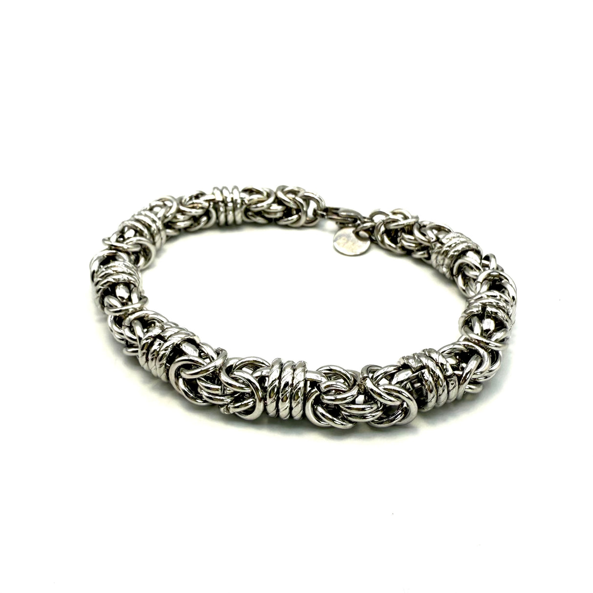 Bracciale Bizantina con anelli ritorti 0,8 mm